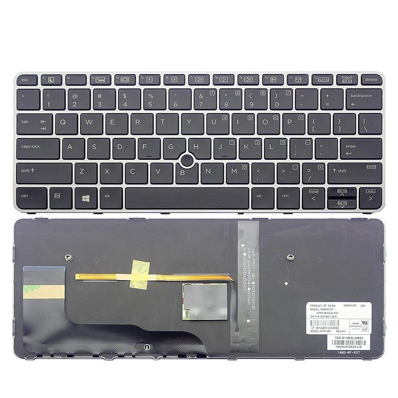 Novo teclado de laptop dos EUA para HP 820 G3 prata Layout de teclado de laptop inglês