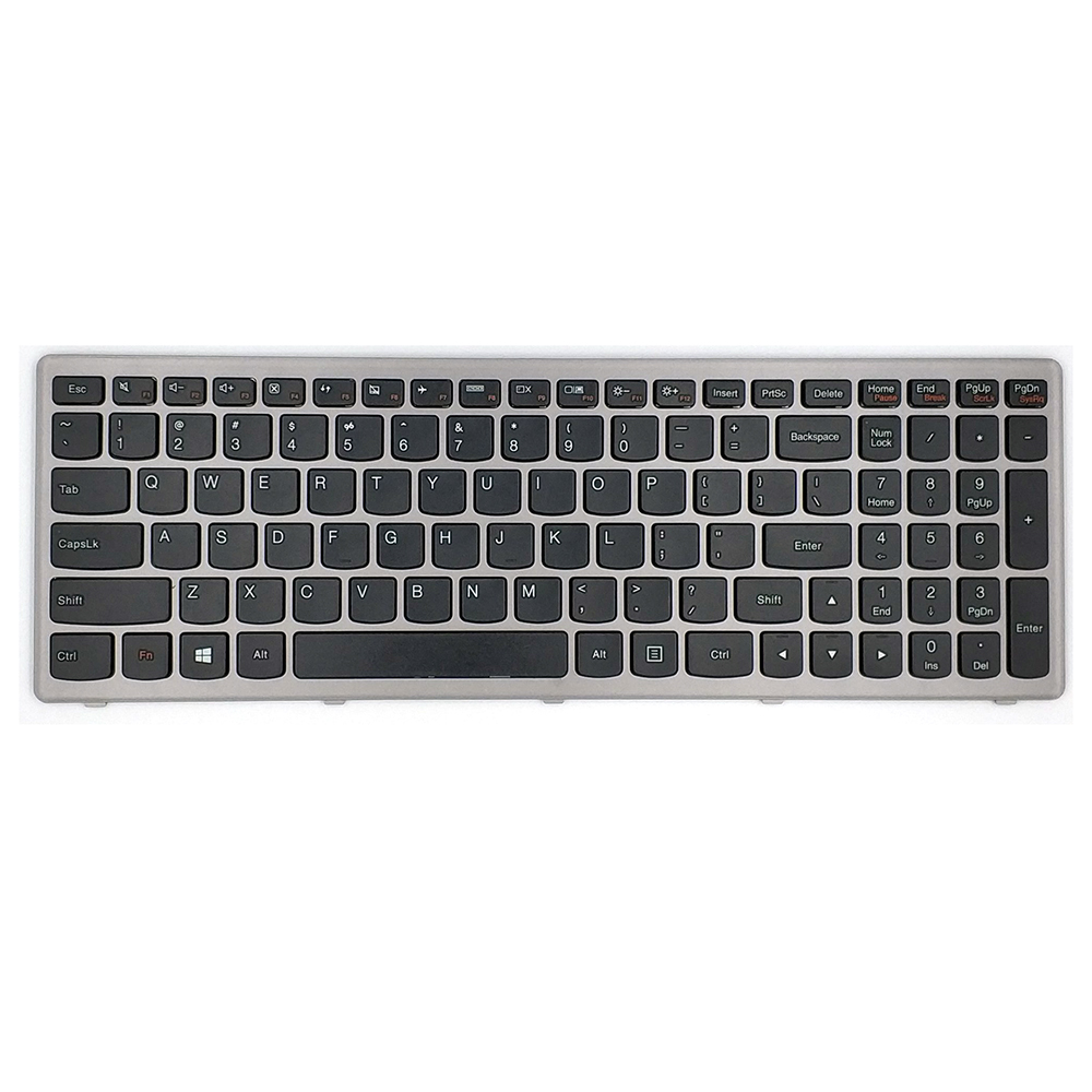 Novo teclado americano para notebook Lenovo Ideapad Z500 inglês americano prata