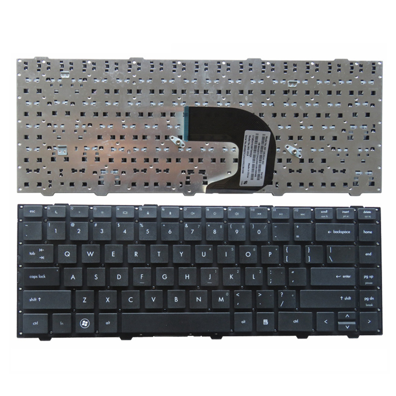 Novo teclado para substituição de laptop HP ProBook 4440S com moldura de prata Inglês dos EUA