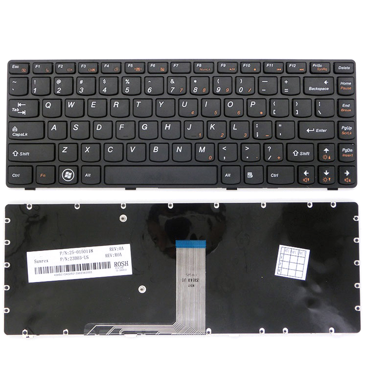 Novo teclado de laptop para layout de teclado Lenovo Y480 EUA