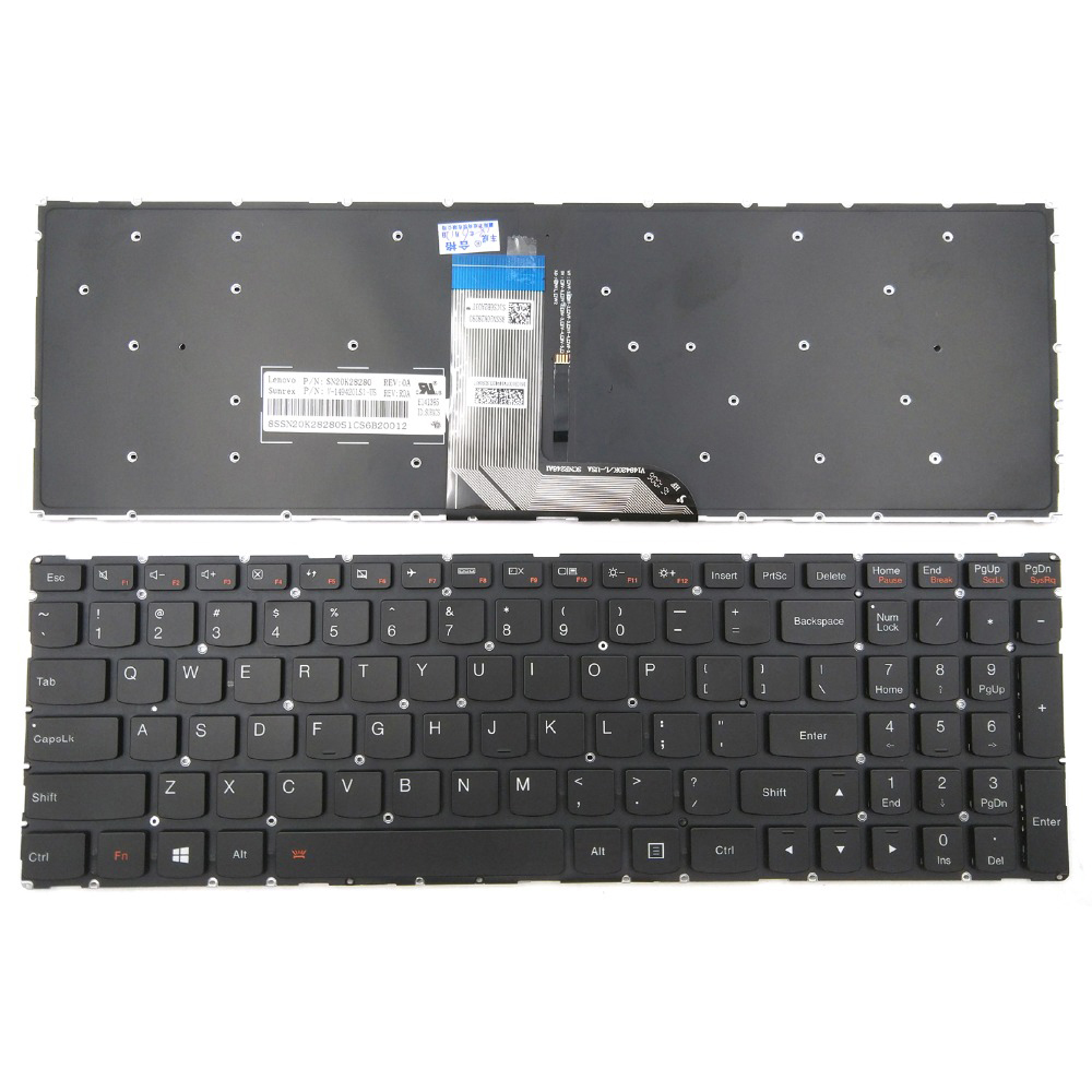 Teclado de laptop americano para Lenovo IdeaPad 700-15 layout de teclado americano