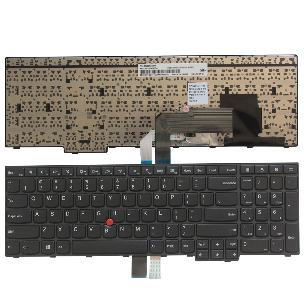 Novo teclado de laptop americano para Lenovo IBM Thinkpad E550 layout de teclado americano