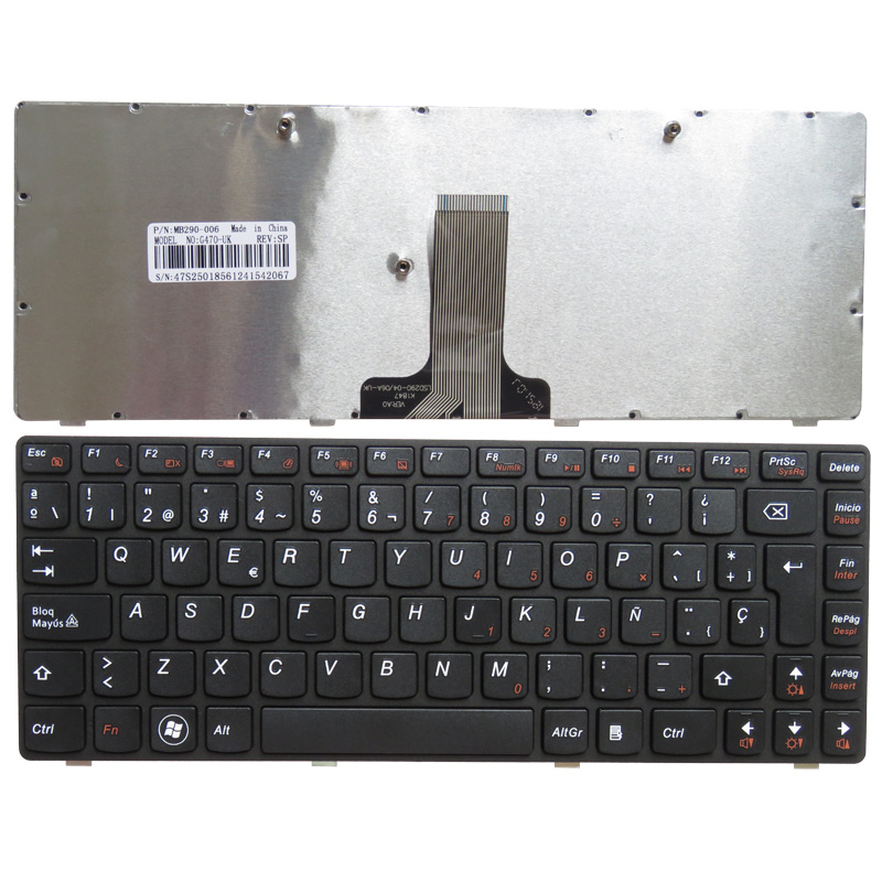 Novo teclado de laptop espanhol para lenovo g470 v470 b470 b490 g475 b475e v480c b480 m490 b475 v480 m495 sp teclado